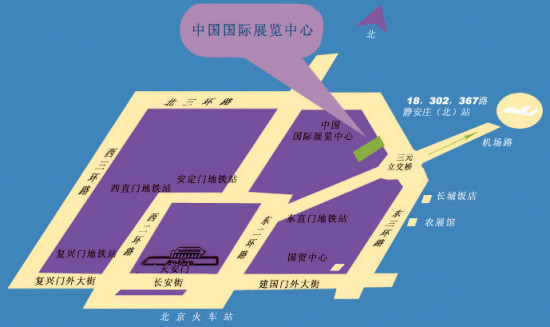 北京车展展馆停车场示意图和展馆平面图